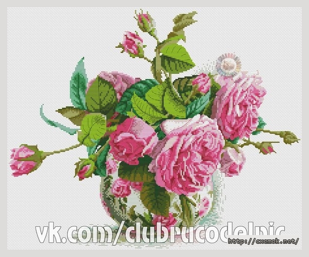 Download embroidery patterns by cross-stitch  - Романтические розы