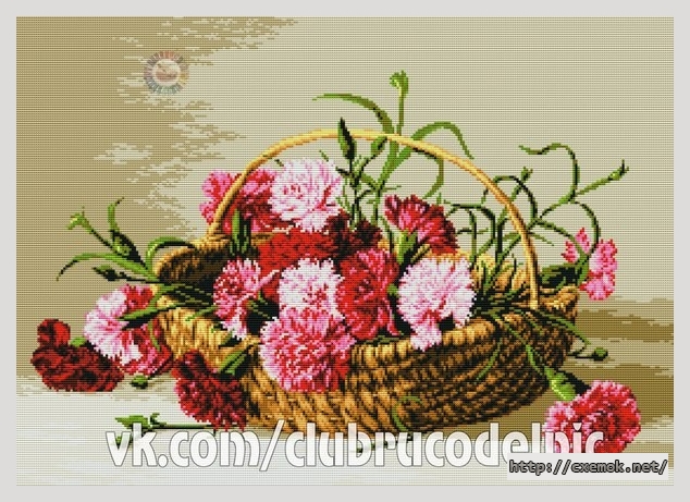 Download embroidery patterns by cross-stitch  - Гвоздики