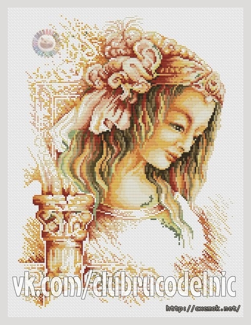 Download embroidery patterns by cross-stitch  - Женщина да винчи