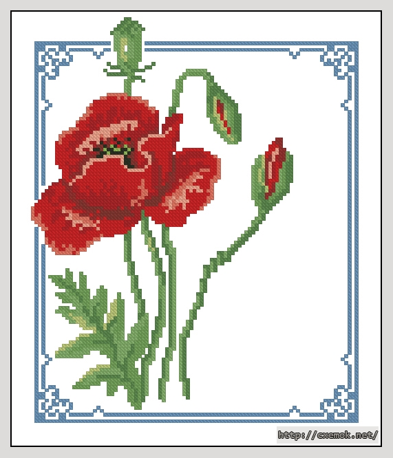 Download embroidery patterns by cross-stitch  - Мак