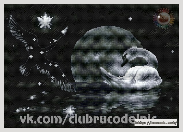 Download embroidery patterns by cross-stitch  - Лунный лебедь