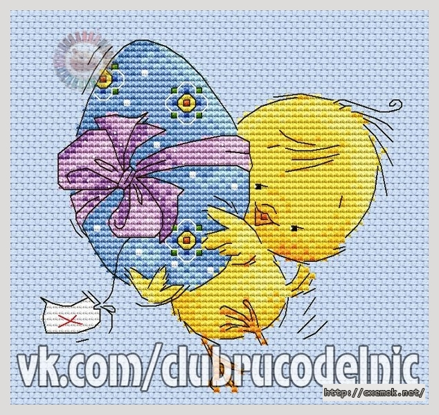 Download embroidery patterns by cross-stitch  - Цыпленок