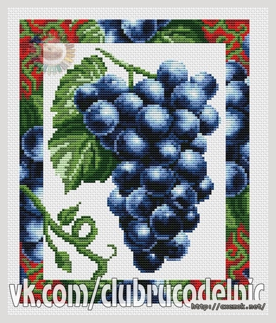 Download embroidery patterns by cross-stitch  - Черный виноград