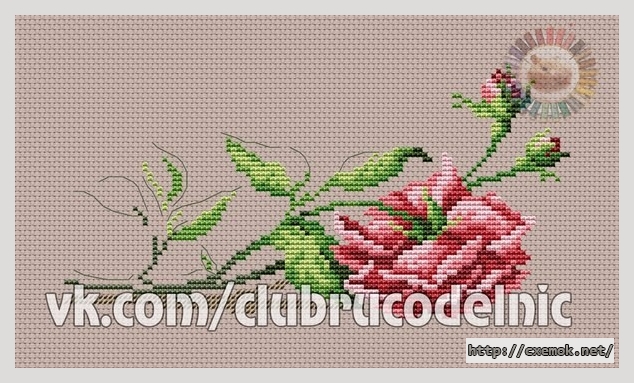 Download embroidery patterns by cross-stitch  - Красная роза