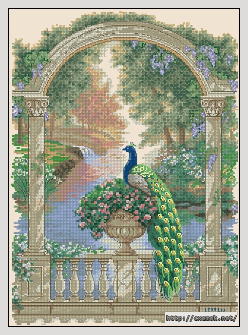 Download embroidery patterns by cross-stitch  - Majestic peacock, author 
