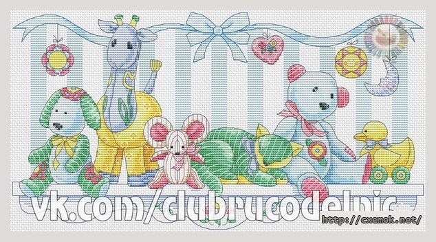 Download embroidery patterns by cross-stitch  - Полка для игрушек
