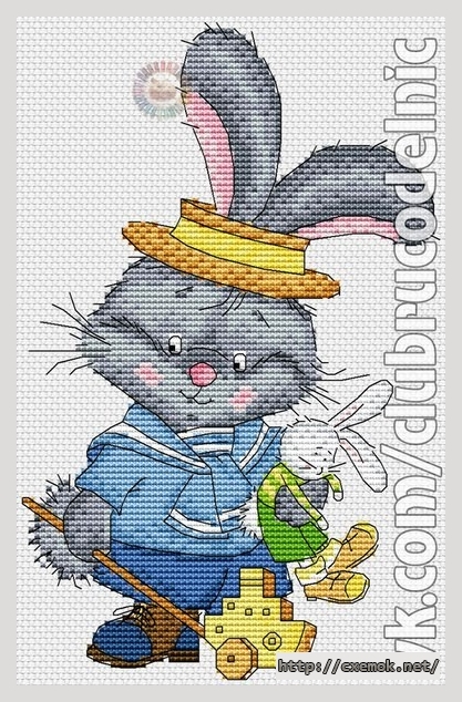 Download embroidery patterns by cross-stitch  - Морячок