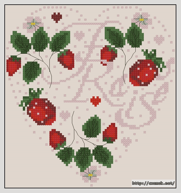 Download embroidery patterns by cross-stitch  - Strawberry, author 