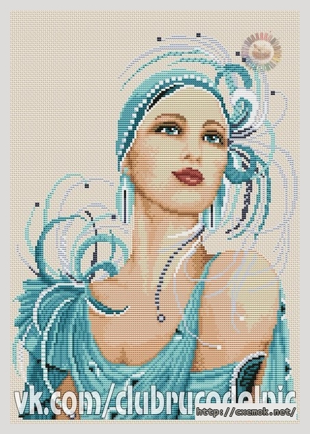 Download embroidery patterns by cross-stitch  - Леди чарльстон