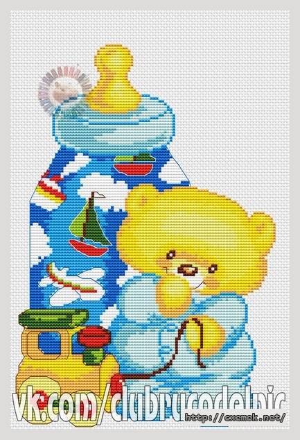 Download embroidery patterns by cross-stitch  - Бутылочка