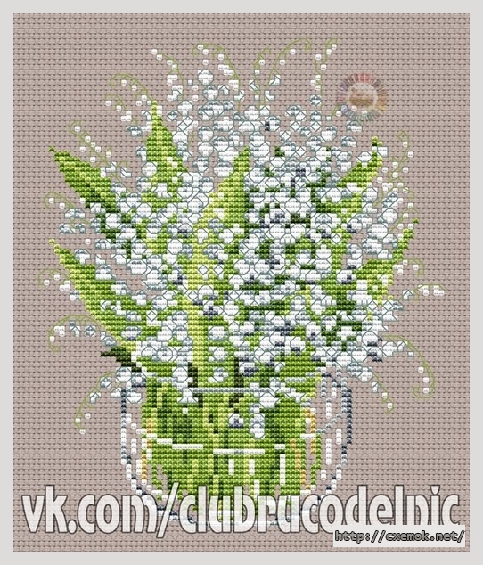 Download embroidery patterns by cross-stitch  - Ландыши