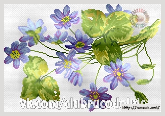 Download embroidery patterns by cross-stitch  - Цветы