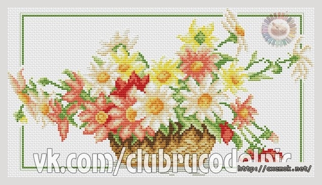 Download embroidery patterns by cross-stitch  - Цветы в корзине