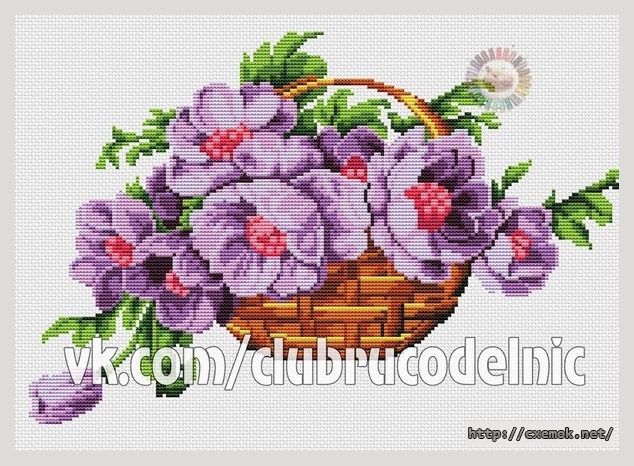 Download embroidery patterns by cross-stitch  - Корзинка