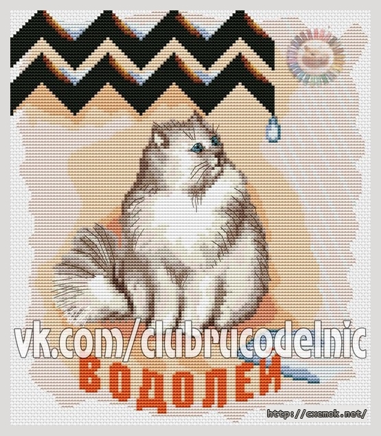 Download embroidery patterns by cross-stitch  - Водолей