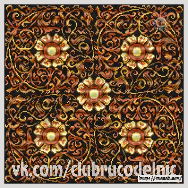 Download embroidery patterns by cross-stitch  - Золотая подушка