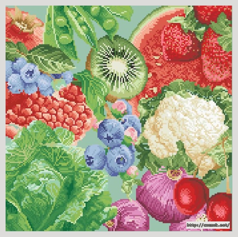 Download embroidery patterns by cross-stitch  - Farmer''s market, author 
