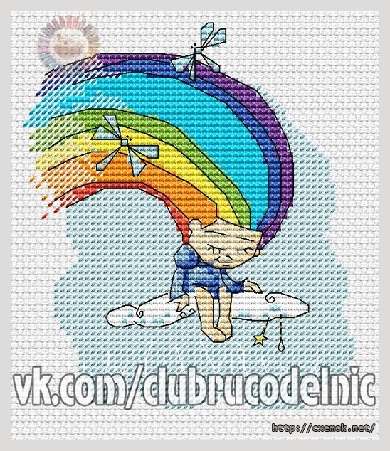 Download embroidery patterns by cross-stitch  - Радуга