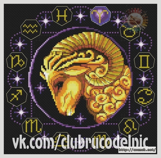 Download embroidery patterns by cross-stitch  - Овен