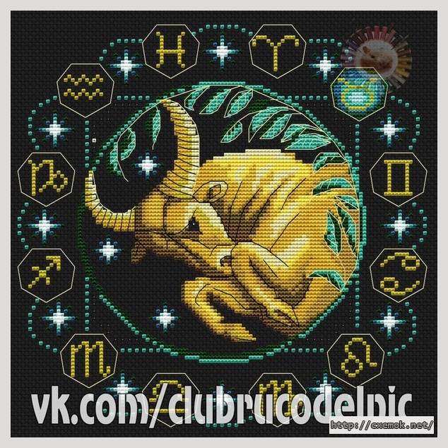 Download embroidery patterns by cross-stitch  - Телец