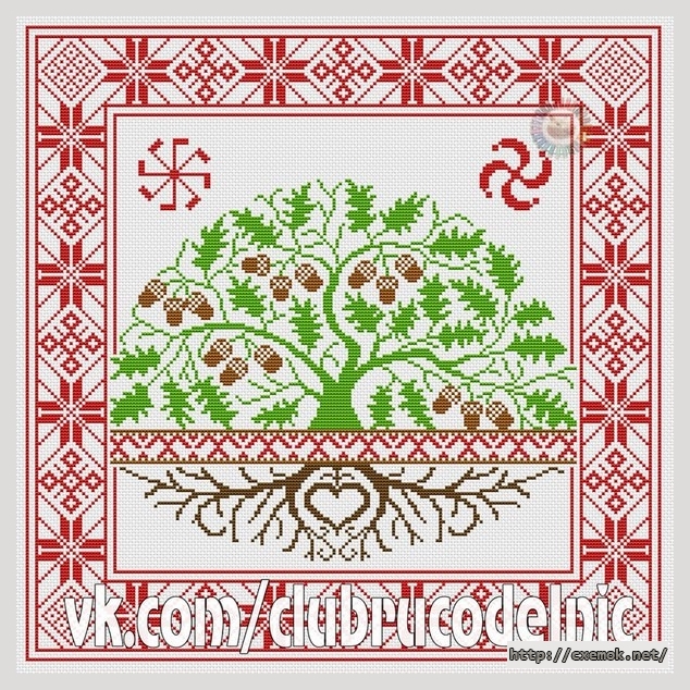 Download embroidery patterns by cross-stitch  - Дерево рода мужчине