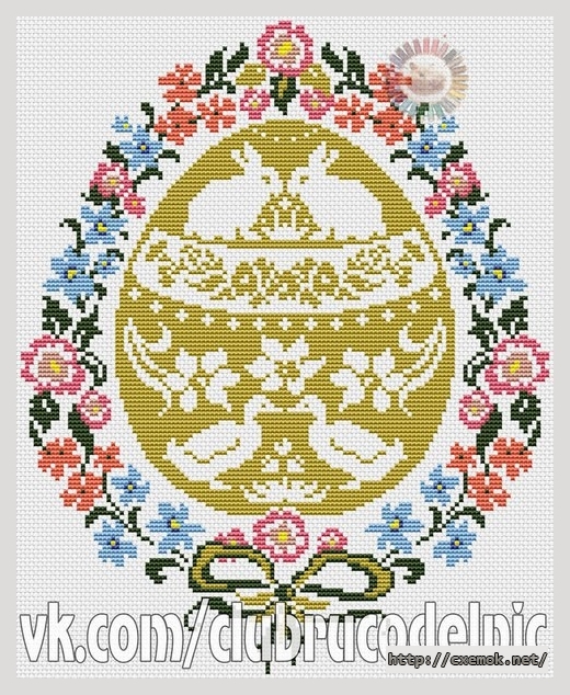 Download embroidery patterns by cross-stitch  - Весеннее яйцо