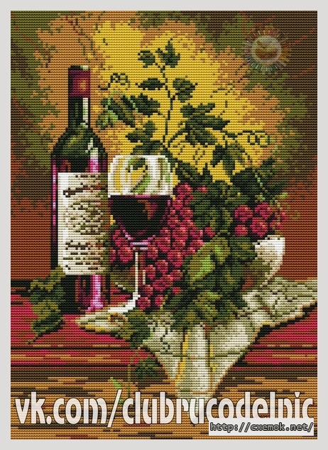 Download embroidery patterns by cross-stitch  - Вино