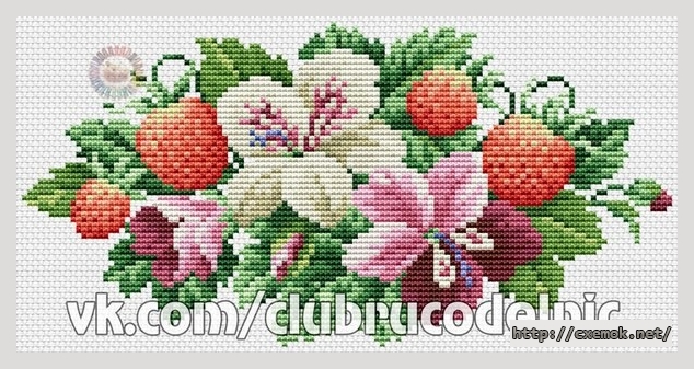 Download embroidery patterns by cross-stitch  - Клубника
