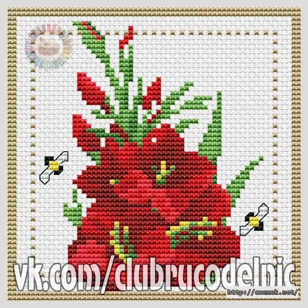 Download embroidery patterns by cross-stitch  - Цветок