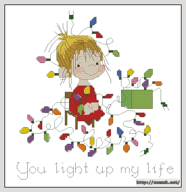 Download embroidery patterns by cross-stitch  - You light up my life, author 