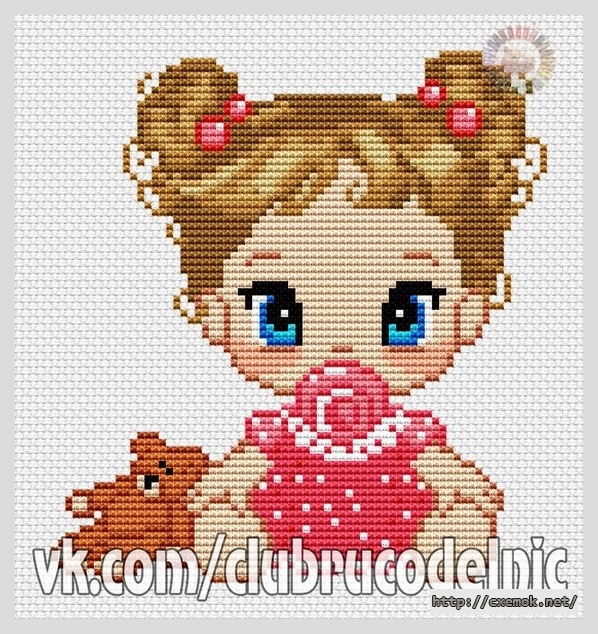 Download embroidery patterns by cross-stitch  - Девочка