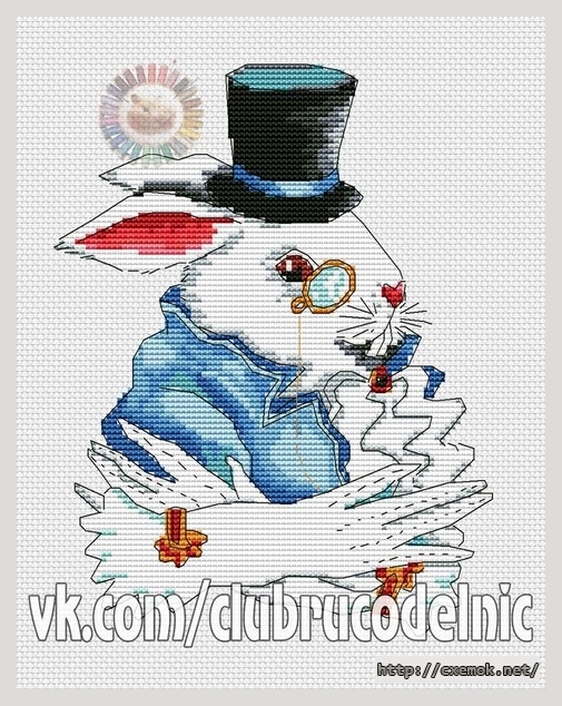 Download embroidery patterns by cross-stitch  - Белый кролик