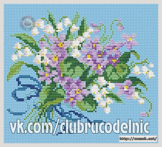 Download embroidery patterns by cross-stitch  - Романтический букет