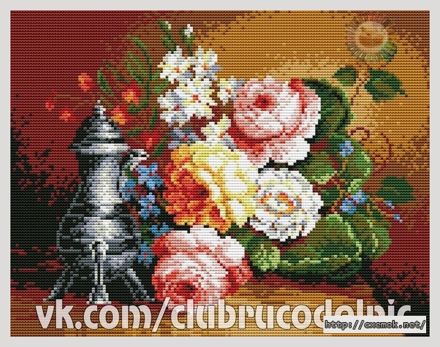Download embroidery patterns by cross-stitch  - Букет цветов