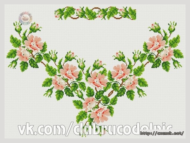 Download embroidery patterns by cross-stitch  - Сорочка мелодия нежности