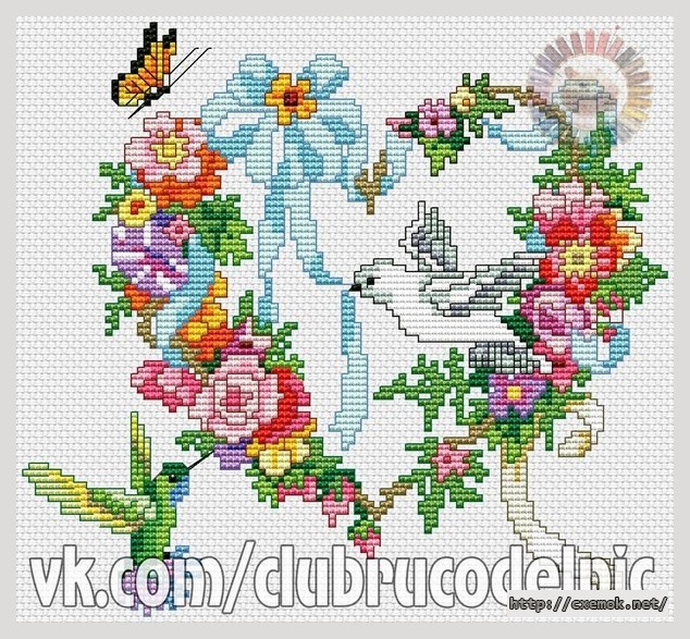 Download embroidery patterns by cross-stitch  - Сердце лето
