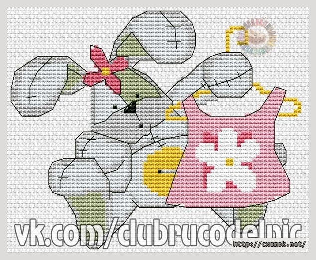 Download embroidery patterns by cross-stitch  - Зайка