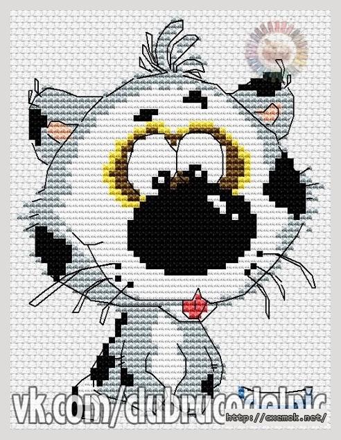 Download embroidery patterns by cross-stitch  - Мяу
