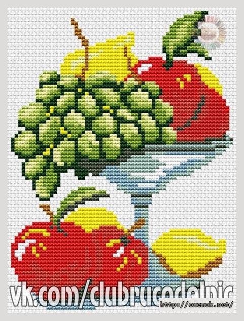 Download embroidery patterns by cross-stitch  - Ваза с фруктами