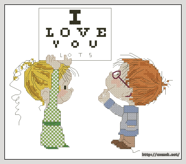 Download embroidery patterns by cross-stitch  - I love you lots, author 