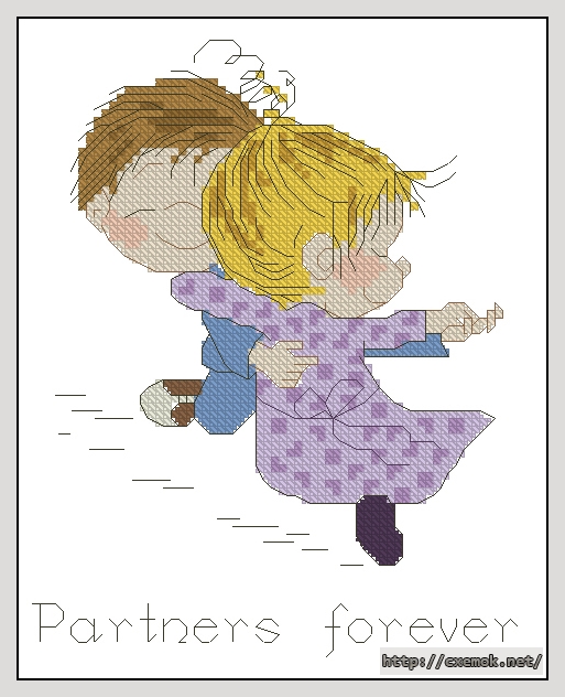 Download embroidery patterns by cross-stitch  - Partners forever, author 