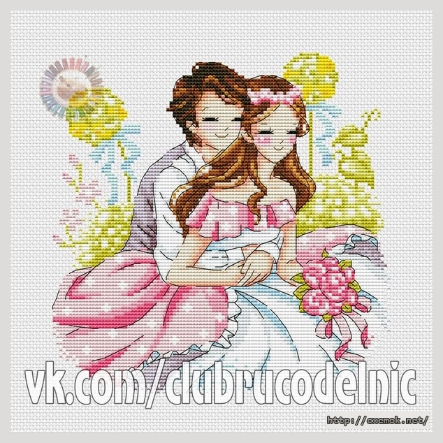 Download embroidery patterns by cross-stitch  - Цветочная свадьба, author 