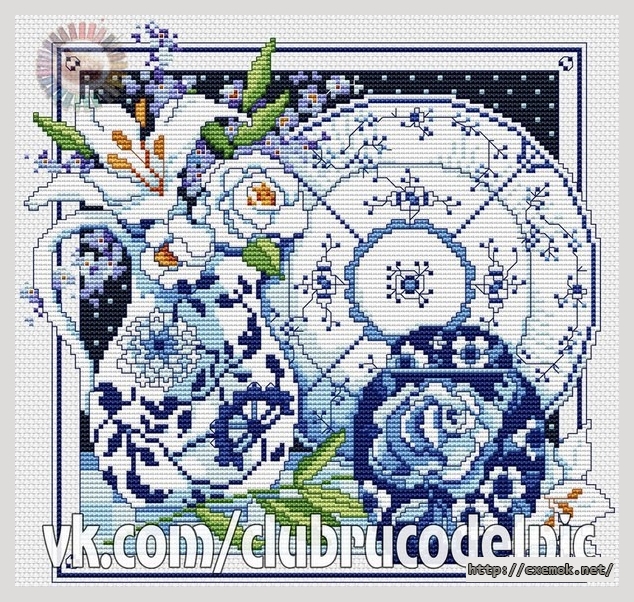 Download embroidery patterns by cross-stitch  - Китайский сервиз