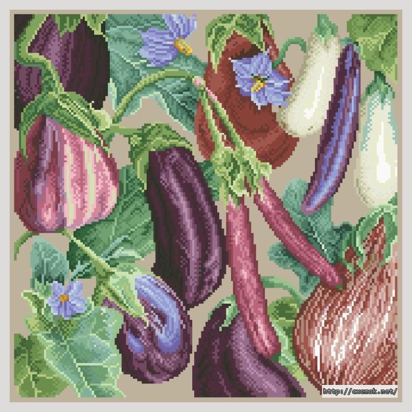 Скачать схему вышивки eggplants pillow