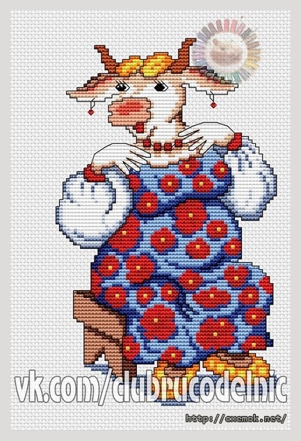 Download embroidery patterns by cross-stitch  - Душечка