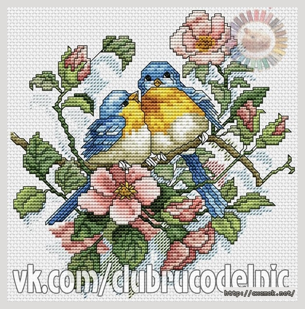 Download embroidery patterns by cross-stitch  - Соловьи, author 