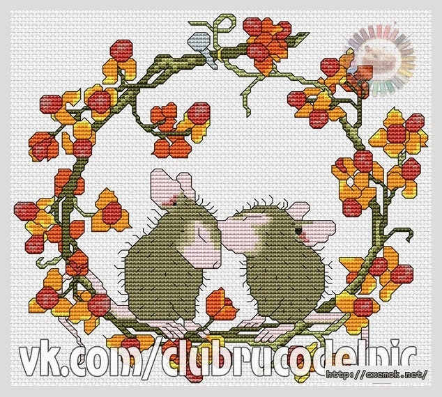 Download embroidery patterns by cross-stitch  - Венок осень