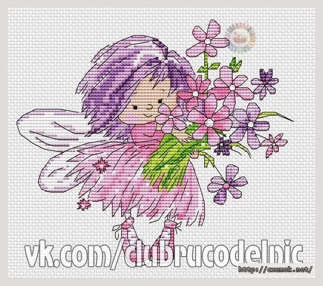 Download embroidery patterns by cross-stitch  - Фиолетовая фея