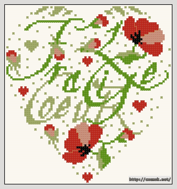 Download embroidery patterns by cross-stitch  - Coeurfragile, author 