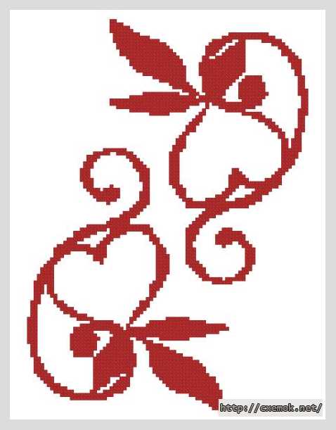 Download embroidery patterns by cross-stitch  - Два сердца